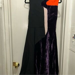 Roksanda Ilincic Black, Orange, and Purple Asymmetrical Dress